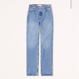 Abercrombie and Fitch Curve Love 90’s Straight Leg Jeans - Medium Wash